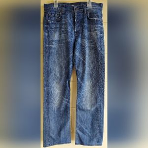 7 FOR ALL MANKIND Jeans Womens 28 Blue Standard Straight Mid Rise Button Fly.
